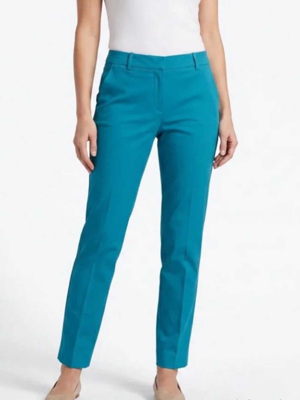 Weekend Max Mara Gineceo cropped cigarette pants turquoise women's size 12 NWT
